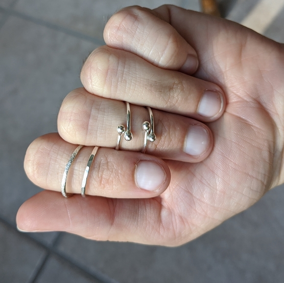 3 Dainty Handmade Sterling Silver Stackable Rings - Picture 8 of 8